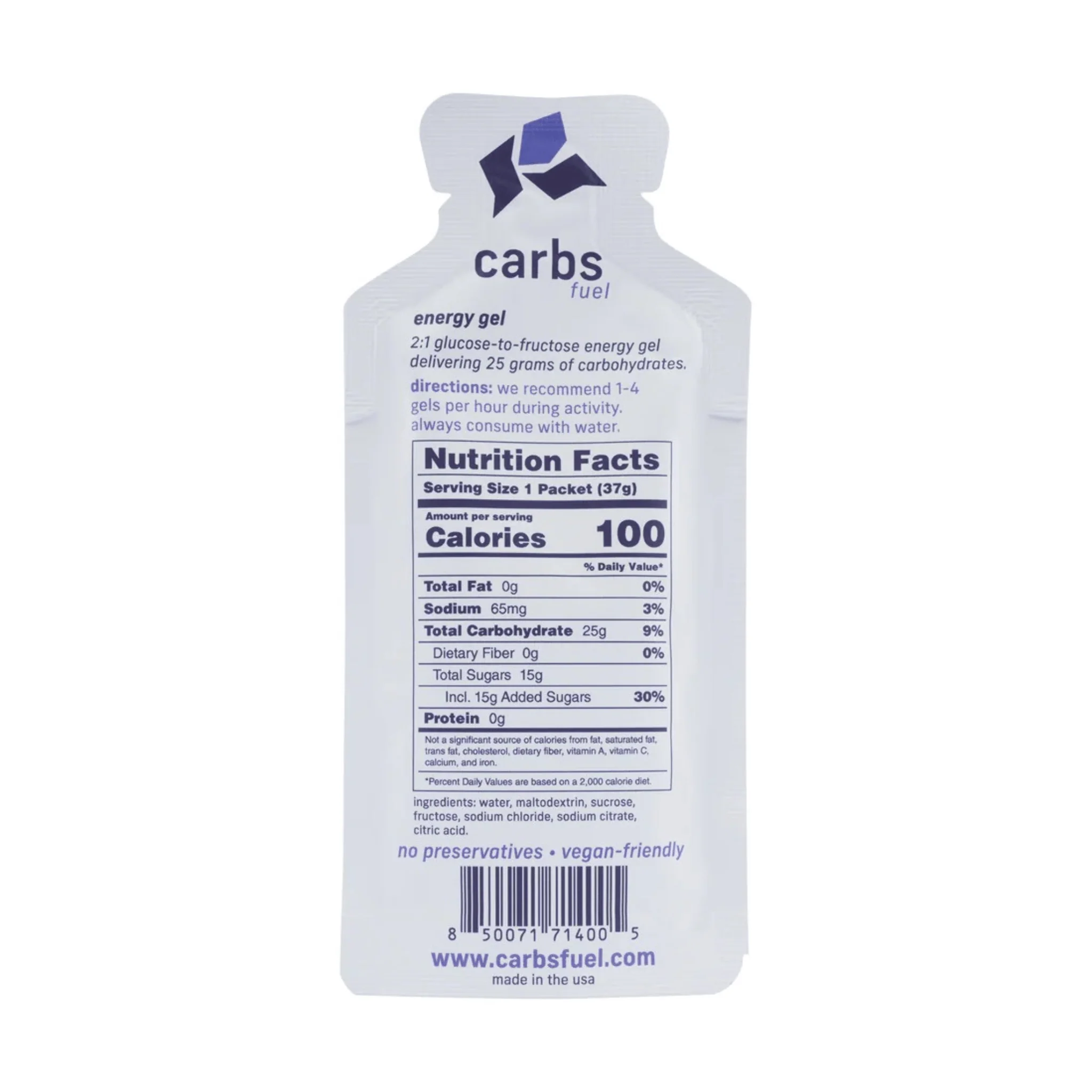 Carbs Fuel Original 25g Energy Gel Single - Image 2
