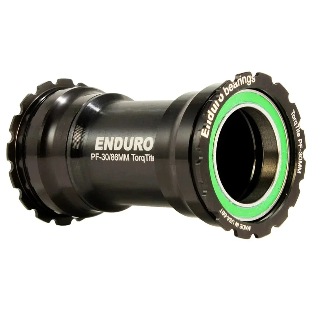 Enduro TorqTite Bottom Bracket Stainless Steel Angular Contact Bearings - BB386EVO to SRAM DUB Black