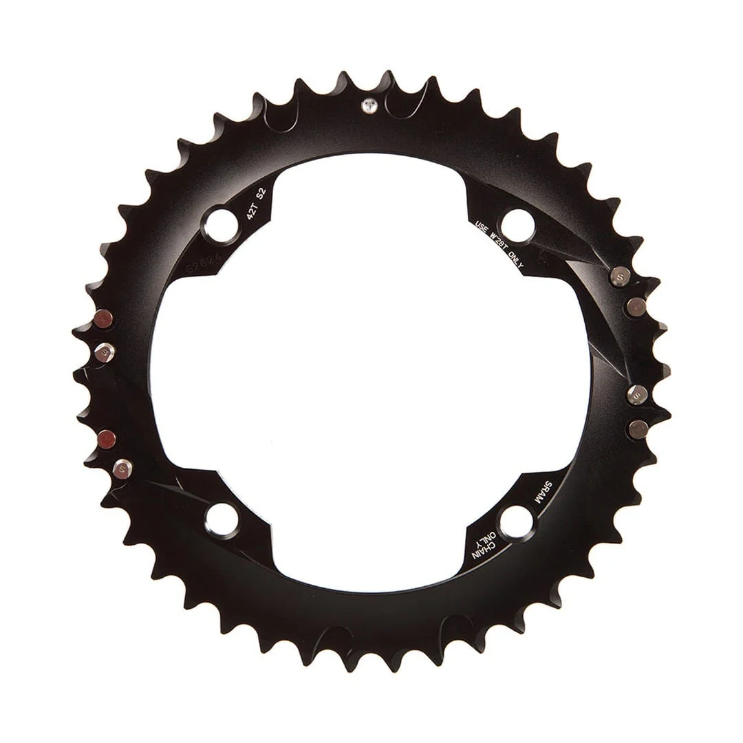 SRAM 42T, 10 sp, BCD 120mm, 4-Bolt, All 28/42, Outer Chainring, For L-pin GXP 2x10 - Image 2
